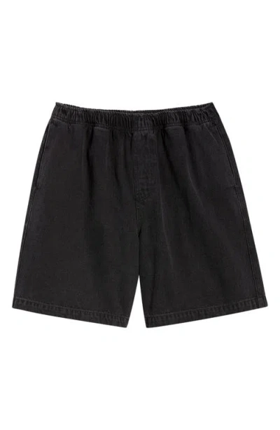 Obey Easy Pull-on Denim Shorts In Black
