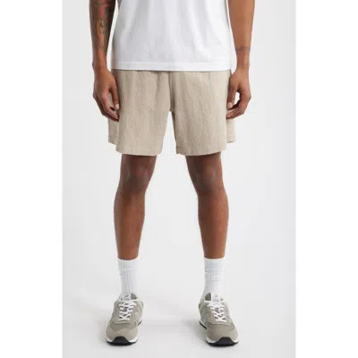 Obey Easy Textured Linen Blend Shorts In Gray