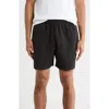 Obey Easy Textured Linen Blend Shorts In Black