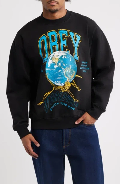 Obey Enjoy The Ride Graphic Sweatshirt In Black