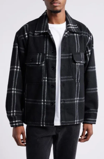 Obey Entrada Plaid Flannel Button-up Shirt Jacket In Black Multi