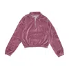 Obey Enzo Women's Lightweight High Neck Sweatshirt Quarter Zip Polo Specialty Fleece Lilac Chalk In Lilac Chalk