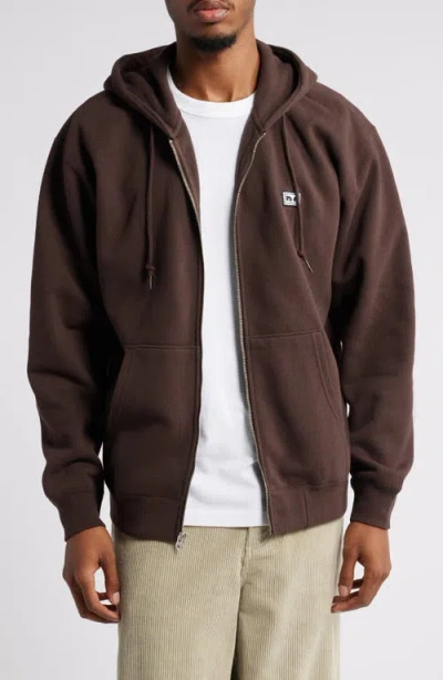 Obey Establish Works Hoodie In Java Brown