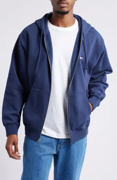 Obey Established Works Bold Zip Hoodie In Academy Navy