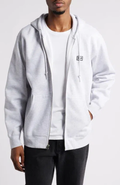 Obey Established Works Bold Zip Hoodie In Ash Grey