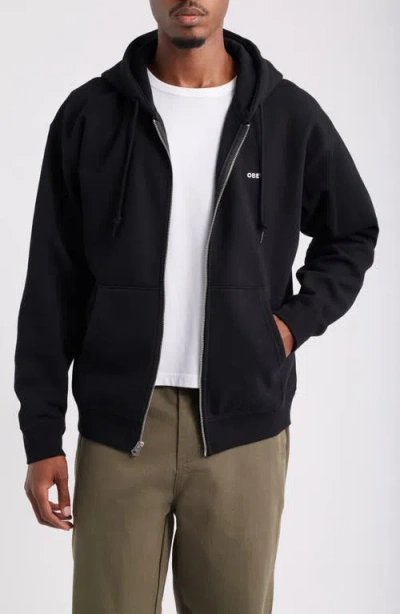 Obey Established Works Bold Zip Hoodie In Black