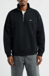 Obey Established Works Quarter-zip Fleece Pullover In Black
