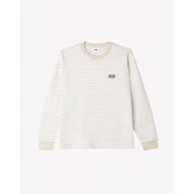 Obey Established Works Stripe Ls T-shirt In Clay
