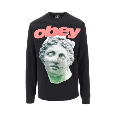Obey ' Etruscan' Long-sleeved T-shirt In Black