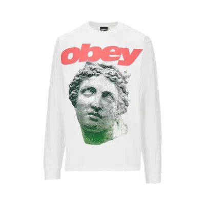 Obey ' Etruscan' Long-sleeved T-shirt In White