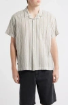 Obey Evans Stripe Camp Shirt In Multi