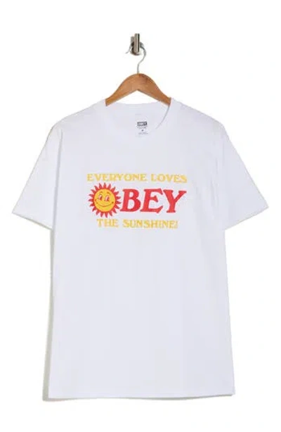 Obey Everyone Loves Sunshine Graphic T-shirt In White