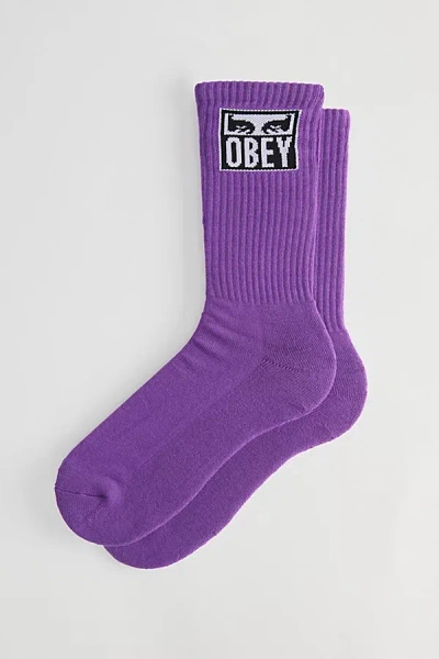 Obey Eyes Icon Crew Sock In Mulberry, Men's At Urban Outfitters In Blue