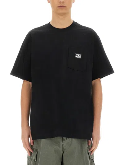 Obey Eyes Tshirt With Pocket In Black