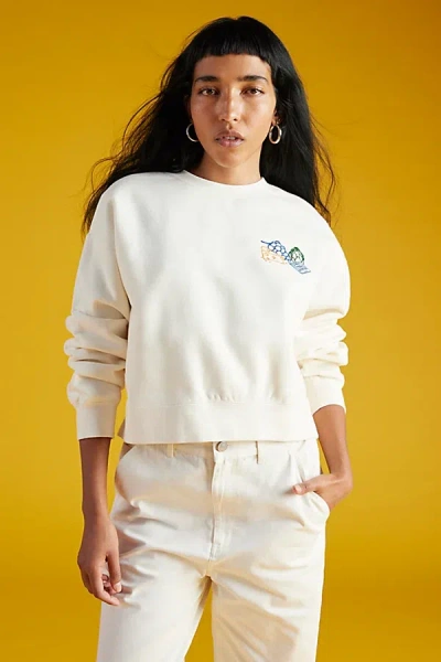 Obey Farmers Market Embroidered Crew Neck Sweatshirt In Ivory, Women's At Urban Outfitters