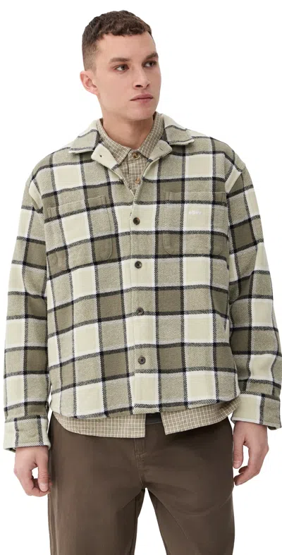 Obey Flannel Plaid Harold Shirt Pelican Multi In Neutral