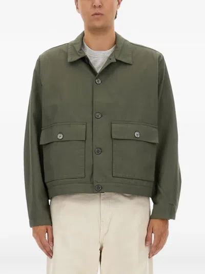Obey Flap-pocket Shirt Jacket In Green