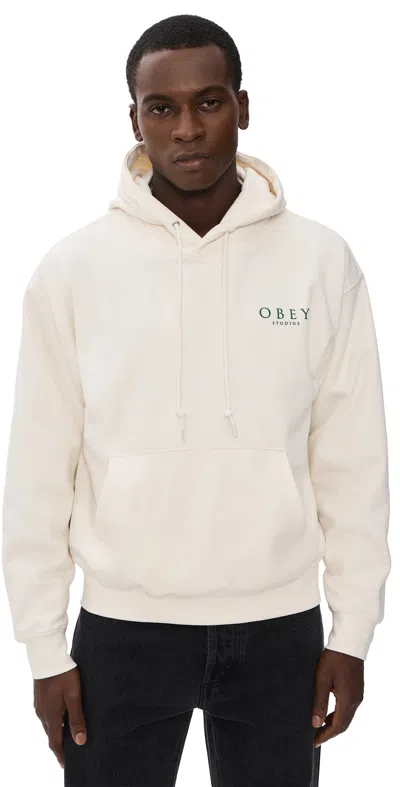 Obey Flores Robus Hooded Sweatshirt Unbleached In Neutral