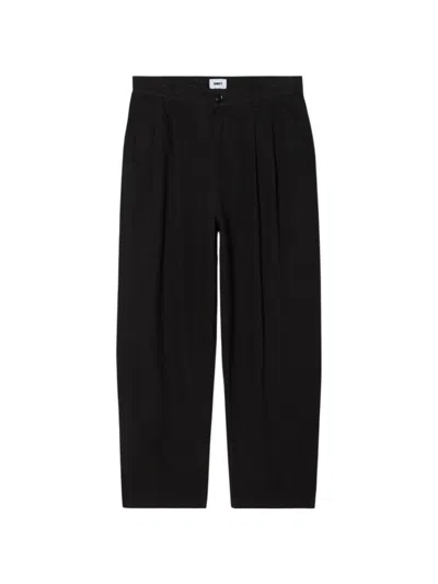 Obey Foster Pleated Linen Pants Sartorial Linen Pants Wide Leg - Black