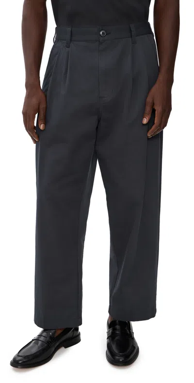 Obey Foster Pleated Pants Black In Blue