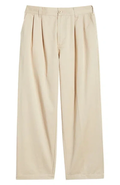 Obey Foster Pleated Twill Pants In White