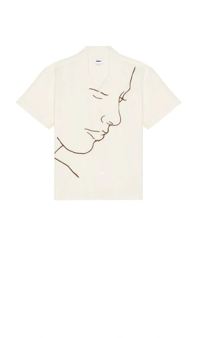 Obey Frances Woven Shirt In Tan