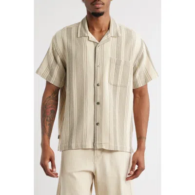 Obey Frazer Stripe Short Sleeve Cotton Button-up Shirt