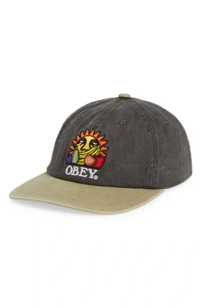 Obey Fruit Snapback Baseball Cap In Pigment Black Multi