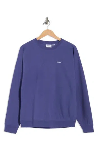 Obey Further Wisdom Crewneck Sweatshirt In Blue
