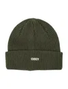 Obey Ribbed-knit Beanie In Green