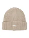 Obey Future Ribbed Beanie Hat In Neutral