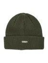 Obey Future Knit Logo Beanie In Green