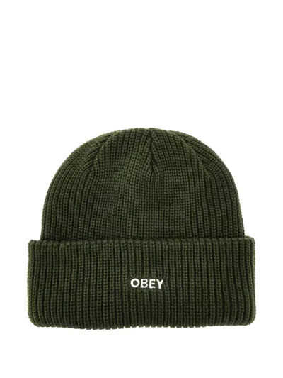 Obey Future Ribbed Beanie In Green