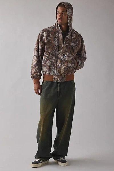 Obey Hooded Print Jacket In Animal Print