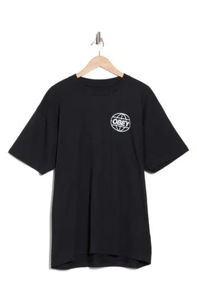 Obey Global Graphic T-shirt In Black