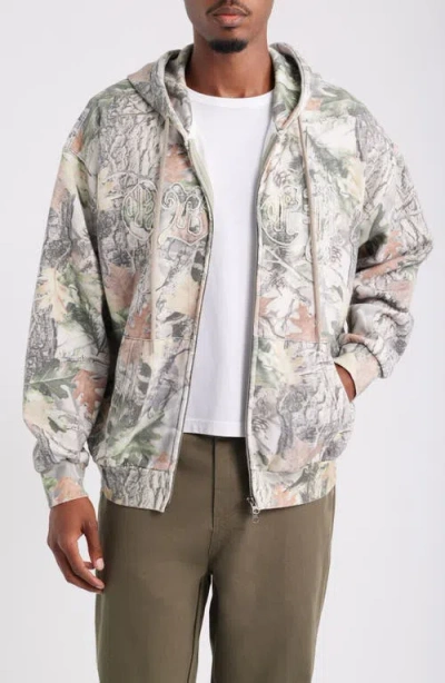 Obey Gothic Camo Full Zip Hoodie In Multi