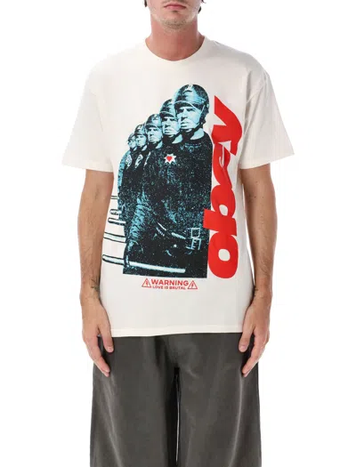 Obey Graphic Cotton T-shirt In White