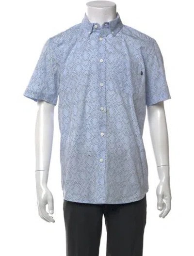 Pre-owned Obey Graphic Print Short Sleeve Shirt In Blue