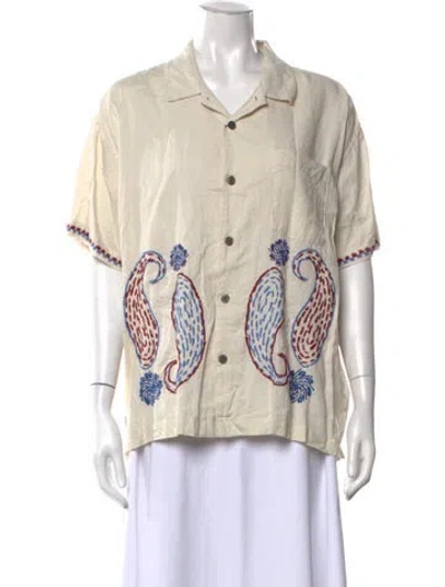 Pre-owned Obey Graphic Print Short Sleeve Top In Neutrals
