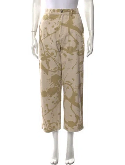 Pre-owned Obey Graphic Print Straight Leg Pants In Neutrals
