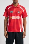 Obey Sonic Vibration Soccer Jersey In Red Multi