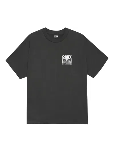 Obey Graphic T-shirt In Black