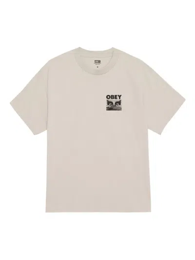 Obey Graphic T-shirt In Gray
