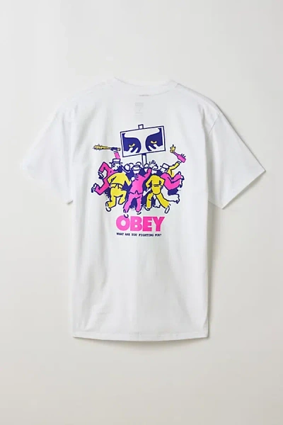Obey Graphic Tee In White, Men's At Urban Outfitters