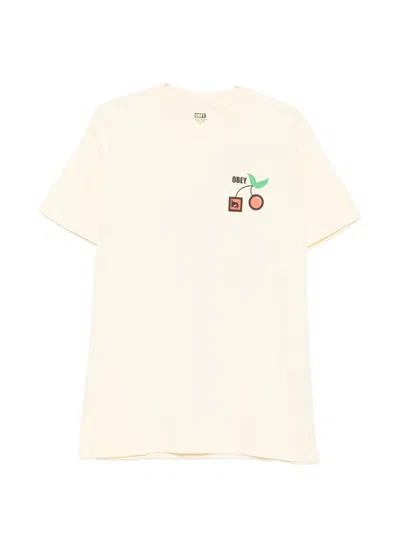 Obey Graphic T-shirt In Neutral