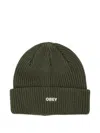 Obey Future Knit Logo Beanie In Green