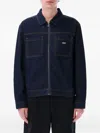 Shop Obey Hardwork Graphic-print Denim Jacket