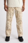 Obey Hardwork Printed Denim Jean In Brown, Men's At Urban Outfitters In Peyote Multi