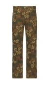 Obey Hardwork Printed Denim Jean In Mulled Basil Multi
