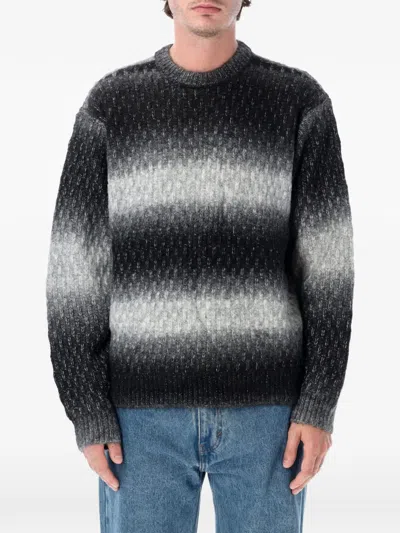 Obey Haze Gradient-effect Knitted Sweater In 블랙